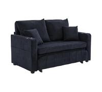 ComfortXL Canapé-lit Pliable en Tissu avec USB, Coussins Et Rangement, Noir