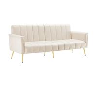 ComfortXL Canapé-lit Pliable en Velours avec Dossier Réglable 5 Positions, Beige