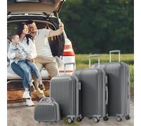 ComfortXL Ensemble de valises S&M&L&XL (14 Pouces + 20 Pouces + 24 Pouces + 28 Pouces) - avec poignées télescopiques en métal, Doubles Roues pivotantes à 360°, Serrure TS, Pink, N621P250193G