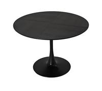 ComfortXL Ensemble Table Tulipe Ronde Noir De 120 Cm avec 4 Chaises Grise, Salle à Manger