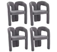 ComfortXL Fauteuil Ergonomique Premium en Tissu Teddy, Design Élégant Et Confort Maximal, Lot De 2, Gris