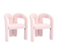 ComfortXL Fauteuil Ergonomique Premium en Tissu Teddy, Design Élégant Et Confort Maximal, Lot De 2, Rose