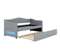 ComfortXL Lit De Jour 90x200 Cm avec Lit Gigogne, Canapé-lit, Style Minimaliste, Gris