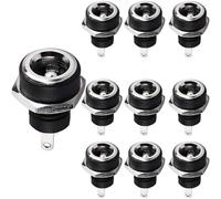 Comforty Lot de 10 connecteurs DC femelles 2 broches 5,5 x 2,1 mm Fiche creuse femelle DC Power Jack femelle