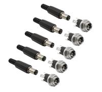 Comforty Lot de 10 paires de connecteurs de panneau CC 5,5 x 2,1 mm - Plaqué or - Protection contre l'oxydation - Pour LED, caméras, bloc d'alimentation, bricolage