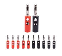 Comforty Lot de 12 fiches bananes femelles de 4 mm à tête à vis en plastique nickelé noir rouge