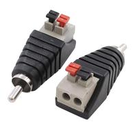 Comforty Lot de 2 adaptateurs de câble RCA vers haut-parleur, caisson de basses, haut-parleur phono, connecteur RCA vers AV 2 bornes à vis, vidéo audio, presse à ressort type Balun pour CCTV
