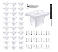 Comforty Lot de 30 clips de montage pour bande lumineuse LED étanche à l'eau, compatibles avec les bandes LED en silicone de 5 mm à 6 mm, avec vis, translucides