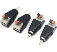 Comforty Lot de 4 adaptateurs de câble RCA vers haut-parleur, caisson de basses, haut-parleur phono, connecteur RCA vers AV 2 bornes à vis, vidéo audio, presse à ressort type Balun pour CCTV