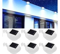 Comforty Lot de 6 Lampes Solaires, Eclairage à LED Lampe Solaire Exterieur, Lumières Solaires Exterieure Jardin Blanc Chaud Étanche Décoration pour Escalier Pont Marches [Classe énergétique A+++]