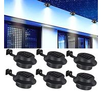 Comforty Lot de 6 lampes solaires pour extérieur, gouttières, lampes solaires étanches pour jardin, gouttière, lampadaire solaire pour maison, clôture, jardin, noir
