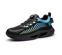 COMFOX Chaussures de sécurité légères avec bout en acier et cordon de serrage pour lacets sans nœud, bleu, 42 1/3 EU