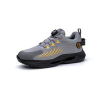 COMFOX Chaussures de sécurité légères avec bout en acier et cordon de serrage pour lacets sans nœud, gris, 42 2/3 EU