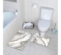 comfoyar Lot de 2 Tapis de Bain Marbre Doré Blanc Antidérapants | Absorbant et Séchage Rapide, Lavable et Doux, Tapis Salle de Bain en Boue de Diatomées pour Toilettes, 40x50+40x60cm