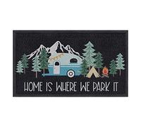 comfoyar Paillasson de Camping Tapis de Porte pour Caravane, Home is Where We Park It, Absorbant et Lavable Paillasson de Porte pour Intérieur, Extérieur, Couloir, Entrée, 45 × 75 cm