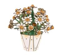 Comfoyar Puzzle 3D Marguerite, Fleur Maquette en Bois a Construire Adulte, Bricolage de Construction Bois, Kit Artisanat DIY, Cadeaux Noël Anniversaire Saint Valentin pour Homme Femmes
