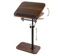 comfoyar Table D'appoint en Forme C Hauteur Réglable, 360° Pivotant 180° Basculant Bout Canapé avec Barreau pour Canapé Lit Baignoire, Table D'appoint Café pour Salon Chambre Coucher, Petit Espace