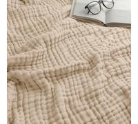 Comfy Cubs Couverture en Mousseline pour Adulte - Couverture en Mousseline de Coton Douce à Six Couches, légère et Respirante pour Toutes Les Saisons, Lavable en Machine, décoration d'intérieur