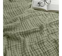 Comfy Cubs Muslin Blanket for Adults King 108" x 90" - 6 Layer Soft, Breathable & Lightweight Muslin Adult Blanket - Machine Washable & Designed in The US Bedding for All Seasons - Sage