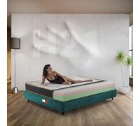 Comfy Line Matelas 140 x 200 cm en Mousse à mémoire de Forme, Hauteur 21 cm. 7 Zones différenciées orthopédique. Revêtement Coton Frais et Respirant. Fabriqué en Italie 100%