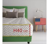 Comfy Line Matelas à mémoire de forme français 140 x 195 cm, matelas américain contre les maux de dos, hauteur 40 cm, matelas à mémoire de forme qui ne chauffe pas avec rembourrage hypoallergénique -