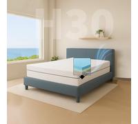 Comfy Line - Matelas double 200 x 200 cm en mousse à mémoire de forme H 30 cm. A 7 zones différenciées orthopédique. Revêtement polycot frais et respirant. Fabriqué en Italie 100 %