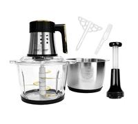 Comfy Nest Robot Multifonction 3-en-1, 2 Bols 3 L, 200 W | Robot 3-en-1, 2 bols 3 L verre + inox, moteur 200 W, 9000-12000 tr/min, lame 6 branches inox, base antidérapante