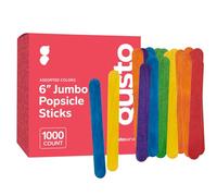 Comfy Package Lot de 1 000 bâtonnets de glace colorés de 15,2 cm pour travaux manuels - glace, crème glacée, épilation à la cire, abaisse-langue en bois
