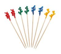 Comfy Package Lot de 1 000 pics à volants, pics à cocktail et cure-dents alimentaires en bois pour boissons, apéritifs et sandwichs - Volants fantaisie de couleurs assorties