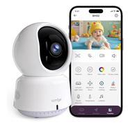 Comfyer Babyphone avec caméra 2K, Fonction Vox, capteur de température, Vision Nocturne, vidéo, 2,4 GHz, Veille Intelligente, interphone, berceuses, Longue durée de Vie de la Batterie