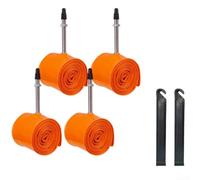 ComfyHarbor 29er Lot de 4 chambres à air ultra légères pour vélo de montagne avec valve de 60 mm, résistantes aux perforations pour frein à disque et sur jante de vélo, orange 73,6 x 4,8 à 6,3 cm, 88