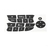 ComfyHarbor Autocollant de réparation de boutons d'autoradio en vinyle noir avec lettrage blanc pour restaurer les commandes usées des interrupteurs - Compatible avec Clio 2009-2011 et pour