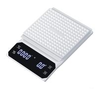 ComfyHarbor Balance à café électronique de précision avec minuteur, 0,1 g, pour expresso, pour infusion de thé, résistante à la chaleur jusqu'à 135 °C, affichage LED, grammes/oz/ml, noir (blanc)