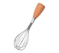 ComfyHarbor Batteur à main en acier inoxydable, avec poignée en bois, batteur à œufs compact, pour fouetter quotidiennement les œufs, la crème, le beurre dans de petits bols, outil de cuisine facile à