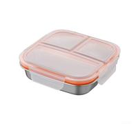 ComfyHarbor Boîte à déjeuner à 3 compartiments en acier inoxydable, 600 ml, étanche avec couvercles, boîte sans BPA pour enfants, adultes, école, travail, voyage, collations (couvercle blanc, 600 ml)