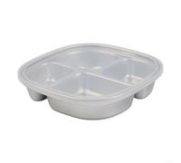 ComfyHarbor Boîte à déjeuner en acier inoxydable, 4 compartiments, avec couvercles, pour école, bureau, camping, pique-nique, passe au lave-vaisselle, empilable (4 compartiments)