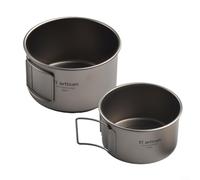 ComfyHarbor Bol ultraléger en titane avec poignée pliable pour salle à manger, camping, randonnée, pique-nique, aventure (450 ml avec bols de 600 ml sans couvercle)
