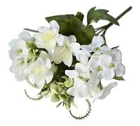 ComfyHarbor Bouquet d'hortensia artificiel, avec feuilles, pour décoration de mariage, décoration d'intérieur, fleurs artificielles faites à la main, feuillage en plastique réaliste, arrangement de