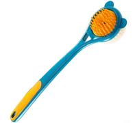 ComfyHarbor Brosse de douche à long manche, pour frotter le dos et laver les cheveux, avec poils doux et dents en silicone, poignée ergonomique antidérapante, design à séchage rapide, portée étendue