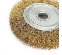 ComfyHarbor Brosse plate en fil de cuivre souple 0,15 mm Disque de polissage serti, pour meuleuse en métal, décapage de la rouille, nettoyage de la rouille, 100-250 mm (125 mm x 16 mm)