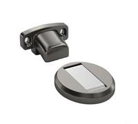 ComfyHarbor Butée de porte magnétique, ventouse invisible derrière la porte, montage au sol silencieux anti-collision, finition en alliage de zinc brossé, pour la maison, le bureau, les zones