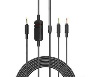 ComfyHarbor Câble audio en cuivre de 2,45 m pour casque Beyerdynamic MMX300 2ème génération, cordon de rechange noir pour jeux sur PC et configuration de bureau