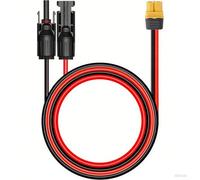 ComfyHarbor Câble d'extension solaire 10 AWG avec connecteur XT60, fil de cuivre étamé pour panneau solaire vers générateur, photovoltaïque résistant aux hautes températures (1 mètre)