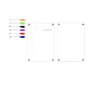 ComfyHarbor Calendrier mensuel magnétique en acrylique transparent pour réfrigérateur, planificateur de menu hebdomadaire, tableau de message, avec 6 marqueurs, organiseur d'horaire familial (TYU087)