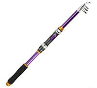 ComfyHarbor Canne à pêche télescopique, 2,1 m en fibre de verre, 51,5 cm de longueur fermée pour voyage, équipement de pêche multi-terrain, violet/noir/bleu/rouge (A)