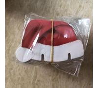 ComfyHarbor Carte de Noël pour verre à vin, porte-cartes de place en papier recy vec bonnet de Père Noël, dos vierge pour les noms des invités, décoration de table festive pour dîner de fête (A)