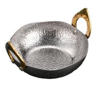 ComfyHarbor Casserole à soupe Tom en acier inoxydable 304 de style thaïlandais, cuisinière à double poignée pour bouillon de fruits de mer et cuisine asiatique, finition polie, argent, 20 cm (18 cm)