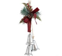 ComfyHarbor Cloches de Noël en métal pour artisanat en fer peint décorations à suspendre avec sonnerie sonore, décoration festive pour la maison de vacances pour améliorer l'ambiance saisonnière