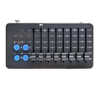 ComfyHarbor Contrôleur DMX512 à 32 canaux avec fonctionnalité sans fil, batterie rechargeable de 3000 mAh, console programmable pour fête DJ de scène, 8 curseurs, écran LED, noir (sans fil)