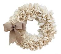 ComfyHarbor Couronne de 40 cm en toile de jute pour la Saint-Patrick et Noël, décoration rustique moderne à suspendre à une porte, ornement en plastique naturel et tissu pour les vacances, décoration